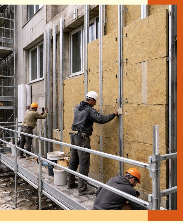 Утепление вентилируемого фасада в Ейске от 5771 руб/м2 — монтаж и утепление вентфасад | ТепломастерЕск